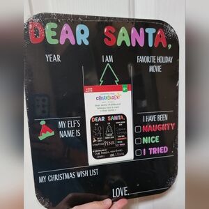 Creatology Dear Santa Chalkboard Sign NWT